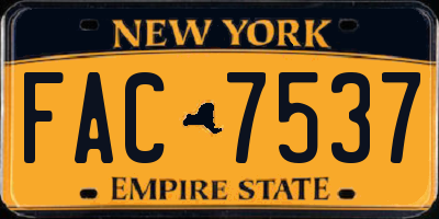 NY license plate FAC7537