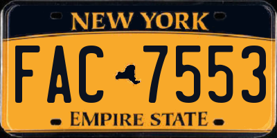 NY license plate FAC7553