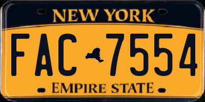 NY license plate FAC7554