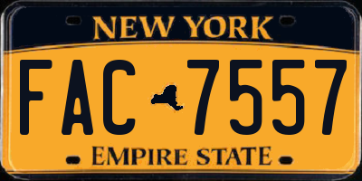 NY license plate FAC7557
