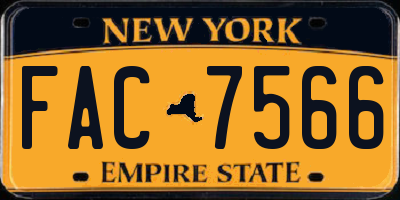 NY license plate FAC7566