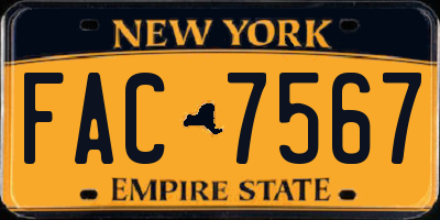 NY license plate FAC7567