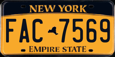 NY license plate FAC7569