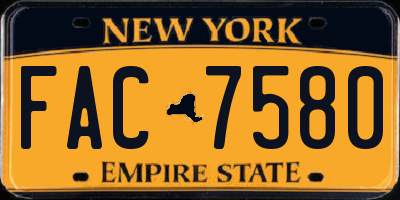 NY license plate FAC7580