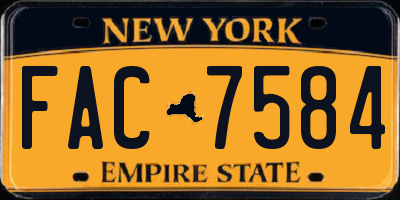 NY license plate FAC7584