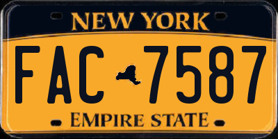 NY license plate FAC7587