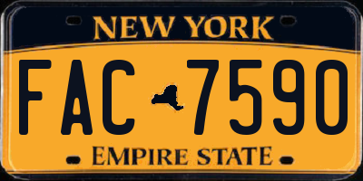 NY license plate FAC7590