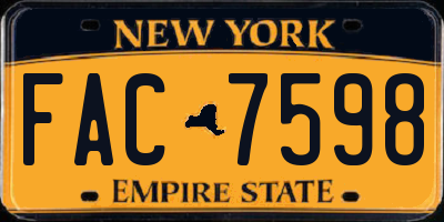 NY license plate FAC7598