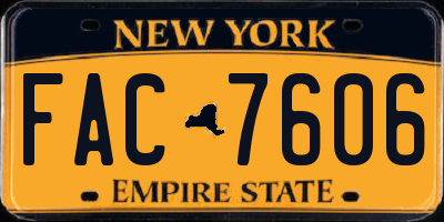 NY license plate FAC7606