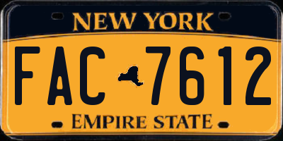NY license plate FAC7612