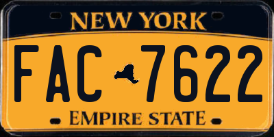NY license plate FAC7622