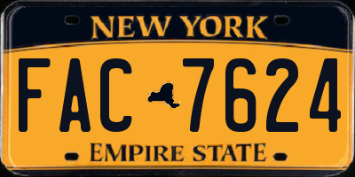 NY license plate FAC7624
