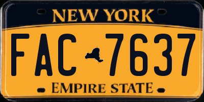NY license plate FAC7637
