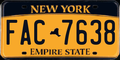 NY license plate FAC7638