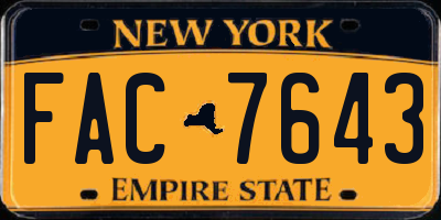 NY license plate FAC7643