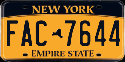 NY license plate FAC7644