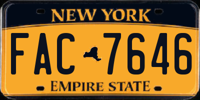 NY license plate FAC7646