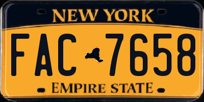 NY license plate FAC7658
