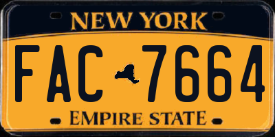 NY license plate FAC7664