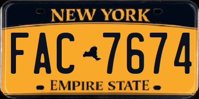 NY license plate FAC7674