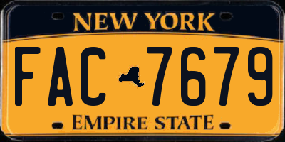 NY license plate FAC7679