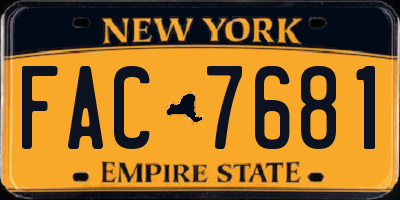 NY license plate FAC7681