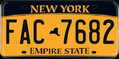 NY license plate FAC7682