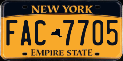 NY license plate FAC7705