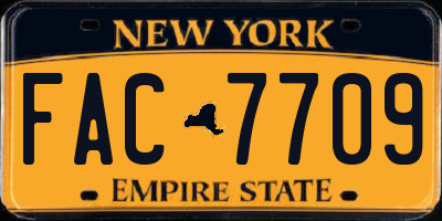 NY license plate FAC7709