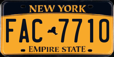 NY license plate FAC7710