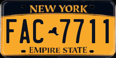 NY license plate FAC7711