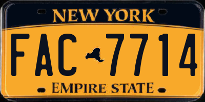 NY license plate FAC7714