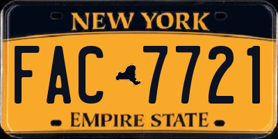 NY license plate FAC7721