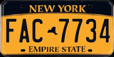 NY license plate FAC7734