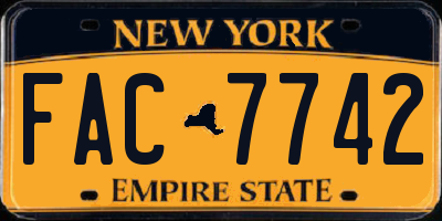 NY license plate FAC7742