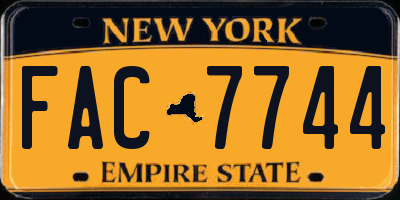 NY license plate FAC7744