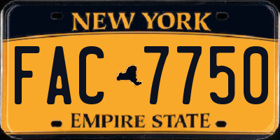 NY license plate FAC7750