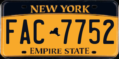 NY license plate FAC7752