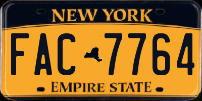 NY license plate FAC7764