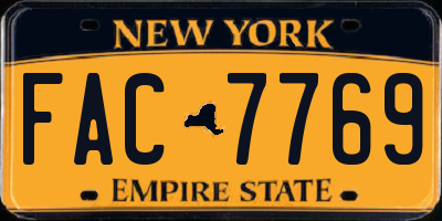 NY license plate FAC7769