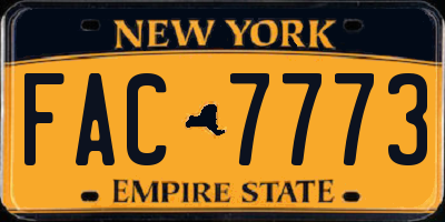 NY license plate FAC7773
