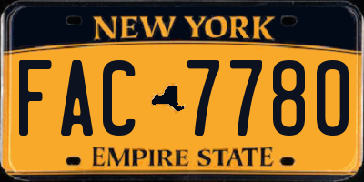 NY license plate FAC7780