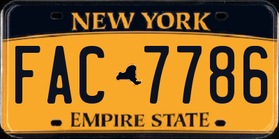 NY license plate FAC7786