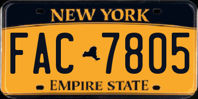 NY license plate FAC7805