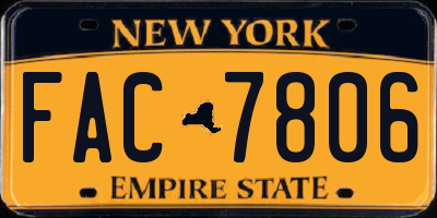 NY license plate FAC7806
