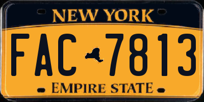 NY license plate FAC7813