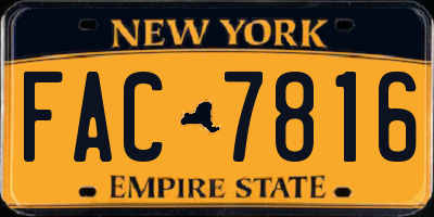 NY license plate FAC7816