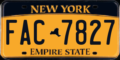 NY license plate FAC7827