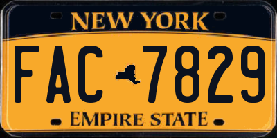 NY license plate FAC7829