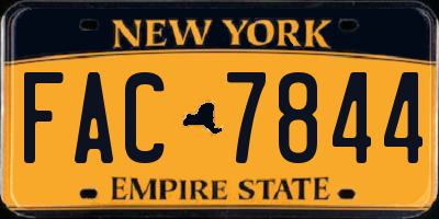 NY license plate FAC7844